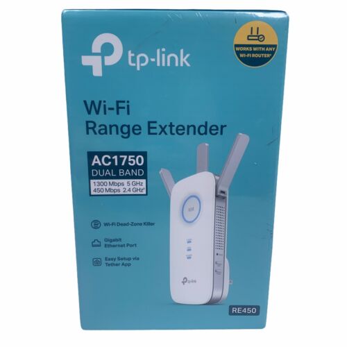 TP-LINK AC1750 Wi-Fi Dual Band Plug In Range Extender - White (RE450)